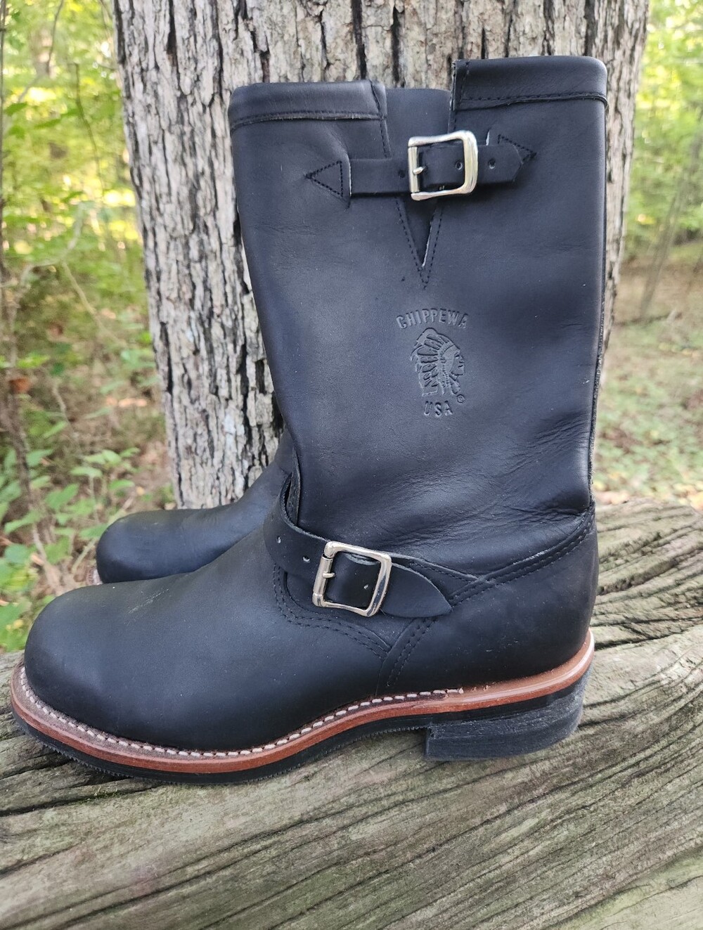 Chippewa Engineer Motorcycle Steel Toe 27899 Black Leather Mens Boot Size 10 D